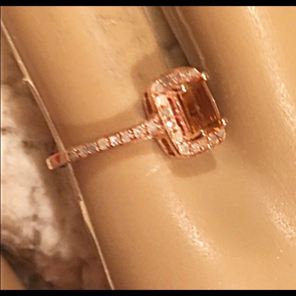 Citrine and Diamonds ring SZ 8 - Picture 7 of 8